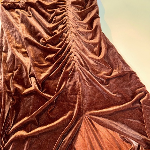 REVELRY Beck Velvet Dress RUST Full Length Party Portraits Wedding FALL sz 20 - Picture 5 of 10